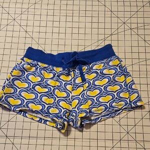 Stylish Blue and Yellow Patterned Women's Shorts